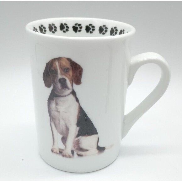Pets Beagle Mug Paw prints Tri Color Dog - Picture 1 of 7